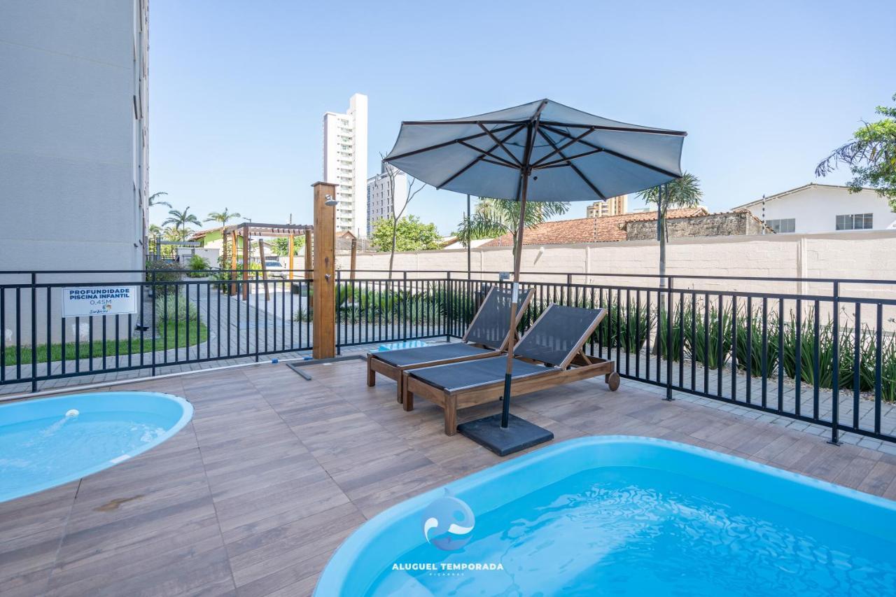 Apartamento Com Vista Mar, Ar-Condicionado, Wi-Fi Condominio Com Piscina, Quadra De Esportes Playground Infantil A 15 Minutos Do Beto Carreiro Picarras Bagian luar foto
